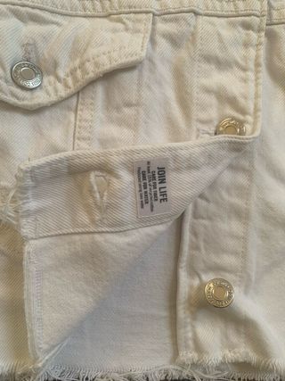 Chaqueta Cropped Oversize Denim Bershka Blanca L