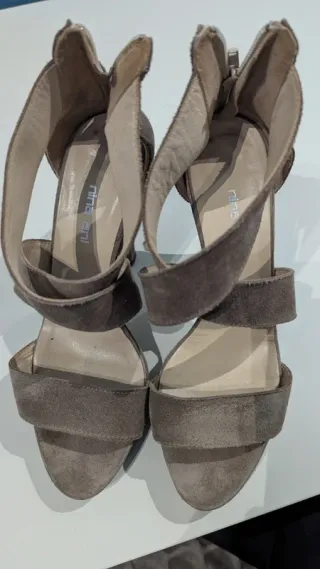 Sandali donna pelle grigio n.37