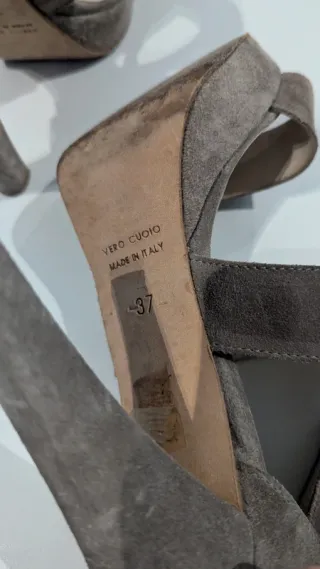 Sandali donna pelle grigio n.37