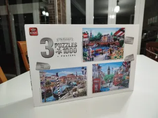 3 Puzzles KING 1000 piezas + Posters