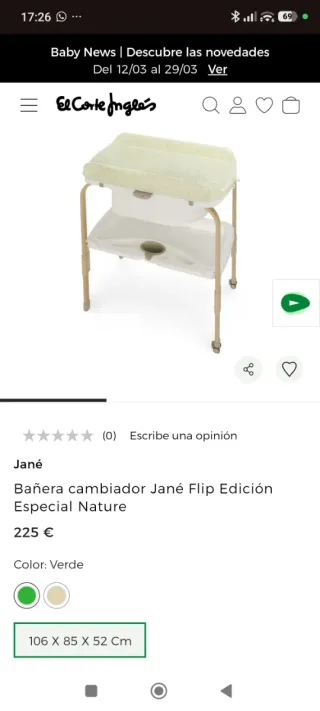 Bañera cambiador Jané Flip Glitter