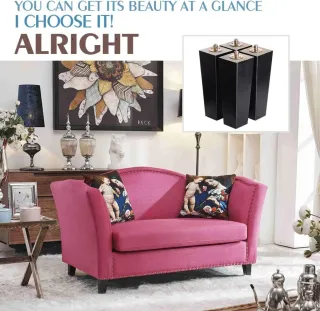 4 Patas Madera Maciza Negras para Muebles