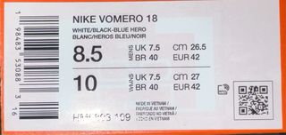 Nike Vomero 18 Talla 42 Nuevas