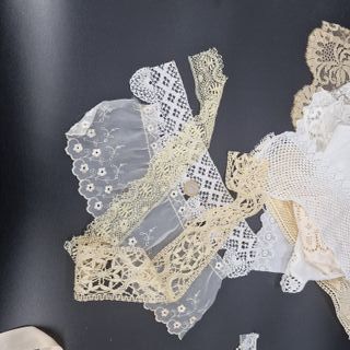 Lote Antiguo Encaje y Seda 20 pzs