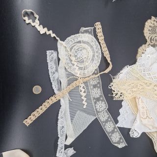 Lote Antiguo Encaje y Seda 20 pzs