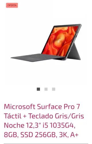 Microsoft Surface Pro 7 Táctil + Teclado Gris