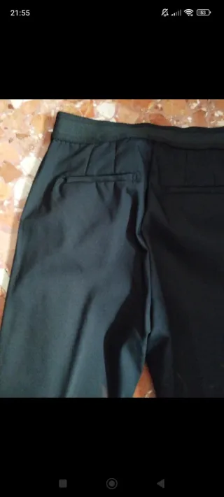 Pantalón de pinzas mujer negro