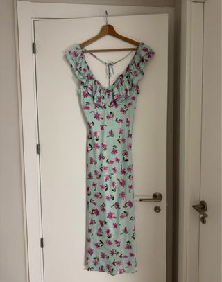 Vestido Zara satinado flores
