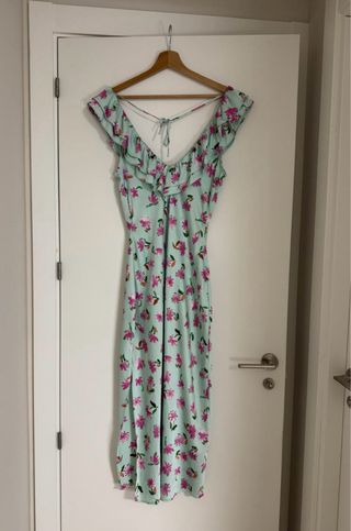 Vestido Zara satinado flores