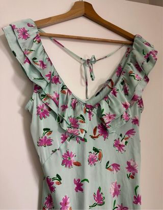 Vestido Zara satinado flores