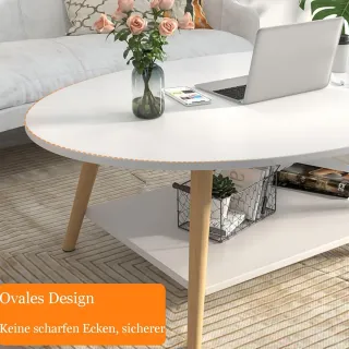 Mesa Centro Ovalada Madera Anmas