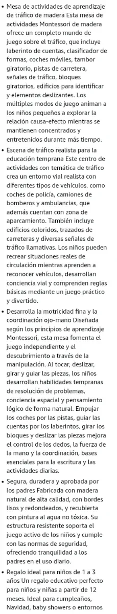 Mesa Actividades Montessori Madera Niños