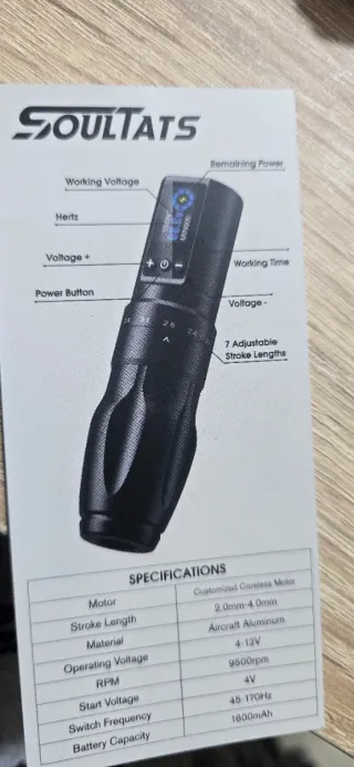 Máquina Tatuaje Inalámbrica 7 Pulsaciones