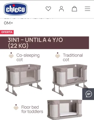 Cuna de colecho Chicco evolutiva