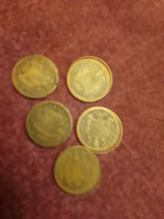 4 Monedas 1 Peseta Franco 1947