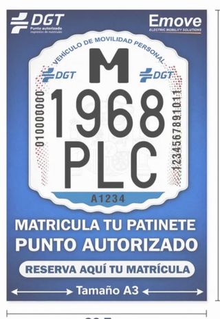 Matrícula Patinete Eléctrico DGT