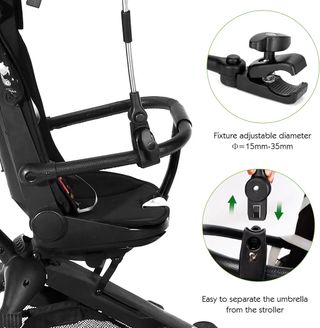 Sombrilla Universal Carrito Bebé Negra