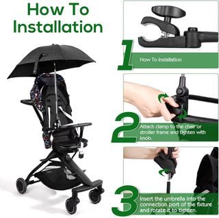 Sombrilla Universal Carrito Bebé Negra