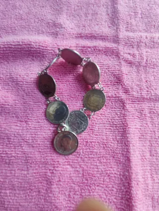 Pulsera monedas plata vintage Alfonso XII-XIII.