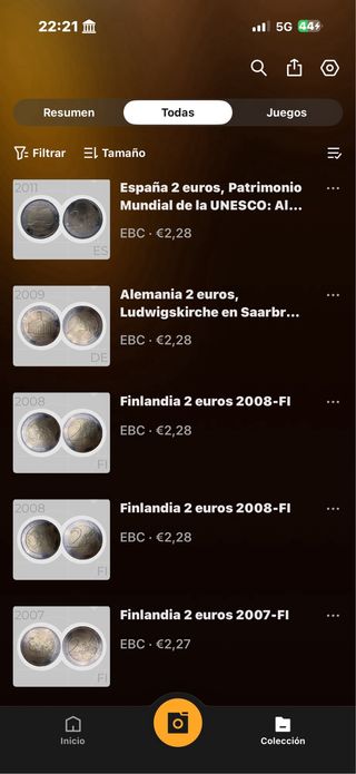 Monedas de 2 euros al precio que marcan las fotos