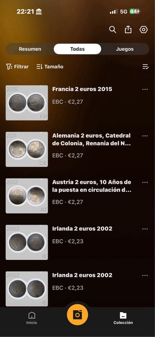 Monedas de 2 euros al precio que marcan las fotos