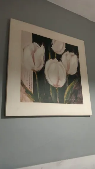 Cuadro de tulipanes blancos