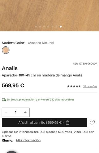 En LA CAJA sin abrir.Aparador Sklum Madera