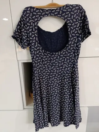 Vestido corto azul y blanco talla M