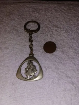 Llavero religioso San Cristóbal + 1 céntimo € 2005