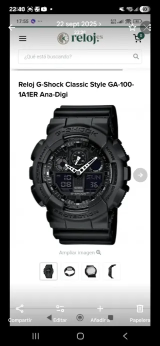 Reloj Casio G-Shock Negro