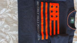 Jersey Polo Club Cuello Redondo Azul Naranja Talla