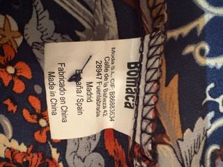 Vestido midi manga larga poliéster estampado