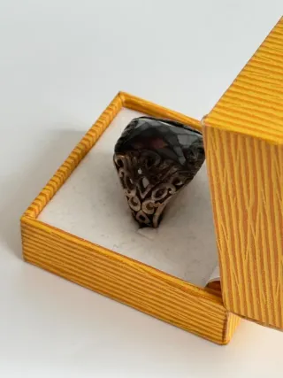 Anillo Plata 925 Piedra Negra tipo ónix