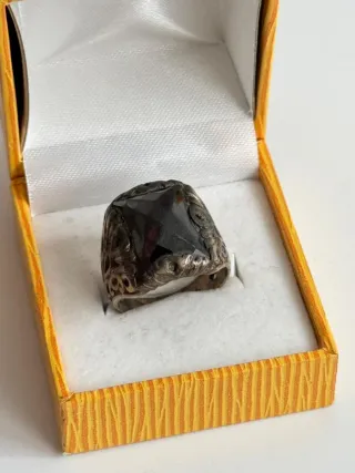 Anillo Plata 925 Piedra Negra tipo ónix