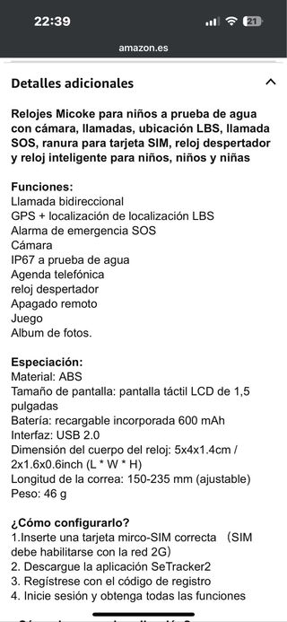 Reloj Smartwatch Infantil Azul y Rosa