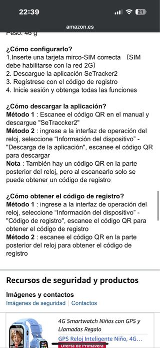 Reloj Smartwatch Infantil Azul y Rosa