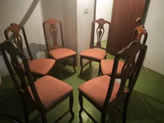 Juego de 6 sillas de comedor de madera