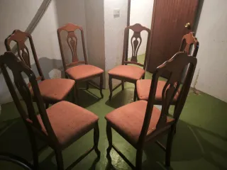 Juego de 6 sillas de comedor de madera