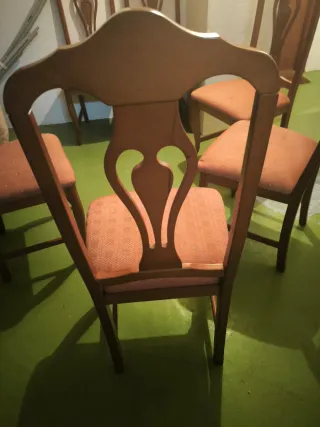 Juego de 6 sillas de comedor de madera