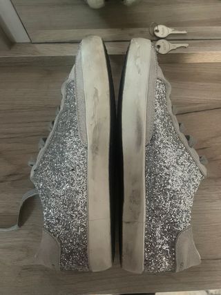 Golden Goose Zapatillas Glitter Beige/Plata