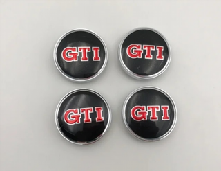 CHAPAS DE CENTROS DE RUEDA GTI 56MM 4UND NEGRO