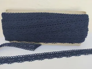 Punta de encaje azul marino