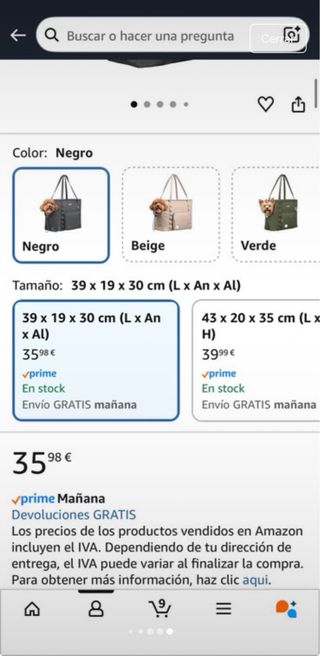 Bolso transportín Pecute negro