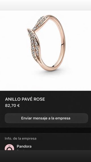 Anillo Pandora Oro rosado con Circonitas