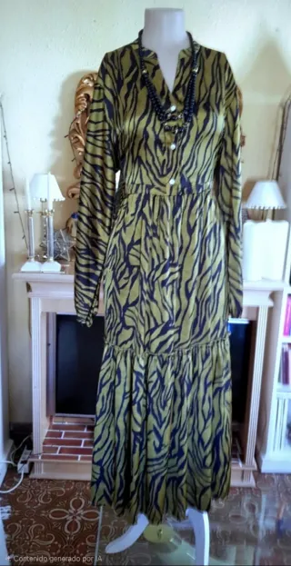 Vestido largo estampado cebra estilo boho