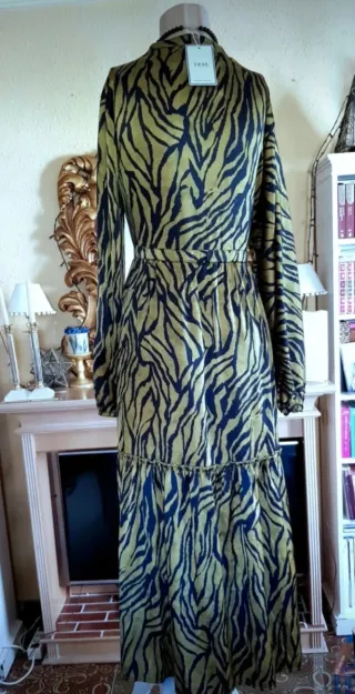 Vestido largo estampado cebra estilo boho