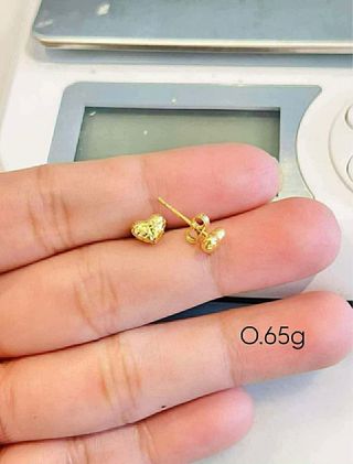 Collar 18k Oro Corazón y Bolas