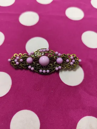Broche dorado y rosa vintage