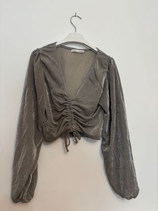 Top fiesta plateado Pull&Bear XS