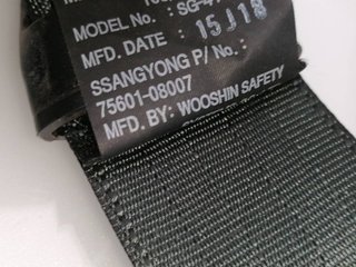 CINTURON SEGURIDAD TRASERO DERECHO SSANGYONG REXTON 554378
